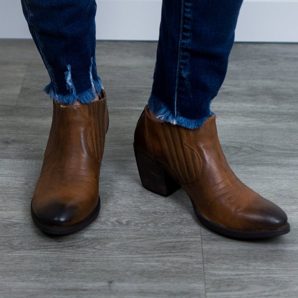 Roan Malina Leather Western Ankle Boots 8 - Picture 11 of 12